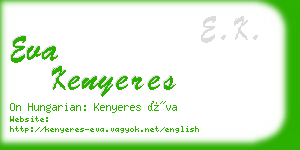 eva kenyeres business card